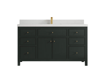 Sonoma 60 in W x 22 in D Free Standing Reeded Single Sink Bathroom Vanity