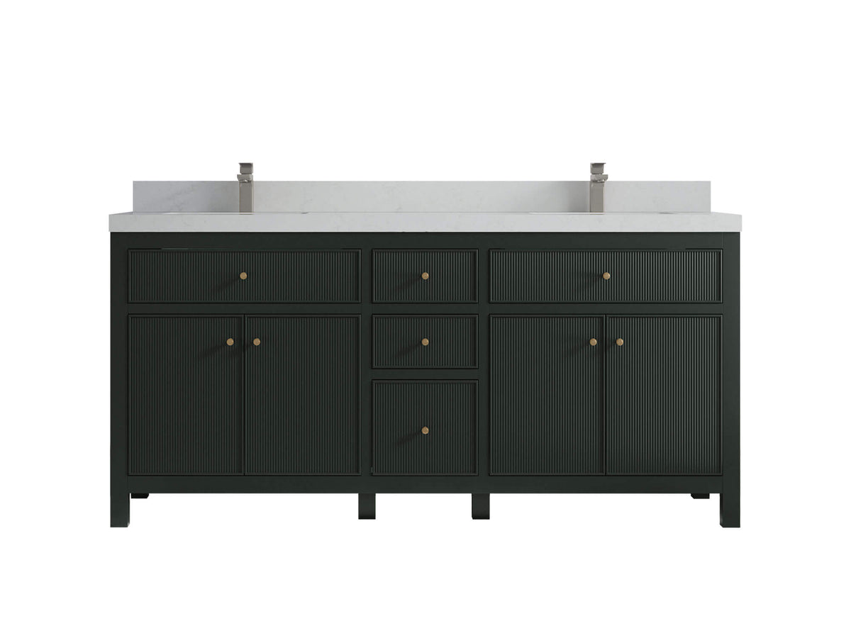Sonoma 72 in W x 22 in D Free Standing Reeded Double Sink Bathroom Vanity
