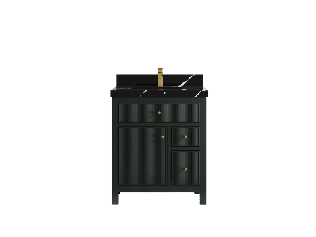 Sonoma 30 in W x 22 in D Reeded Free Standing Single Sink Bathroom Vanity | 
              
                Dark Forest Green
                
                  
             - SON-CAB-DGN-29 - photo №6
