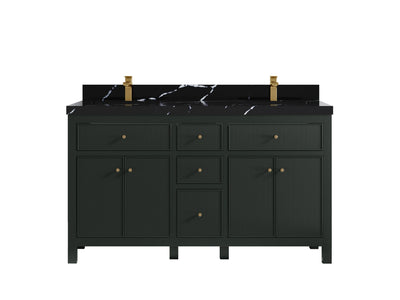 Sonoma 60 in W x 22 in D Free Standing Reeded Double Sink Bathroom Vanity