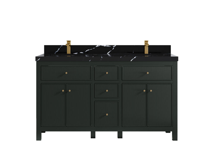 Sonoma 60 in W x 22 in D Free Standing Reeded Double Sink Bathroom Vanity - photo 8