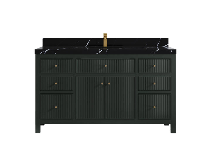 Sonoma 60 in W x 22 in D Free Standing Reeded Single Sink Bathroom Vanity - photo 8