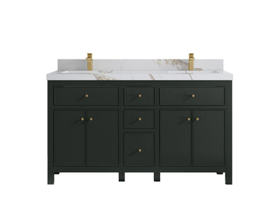 Sonoma 60 in W x 22 in D Free Standing Reeded Double Sink Bathroom Vanity