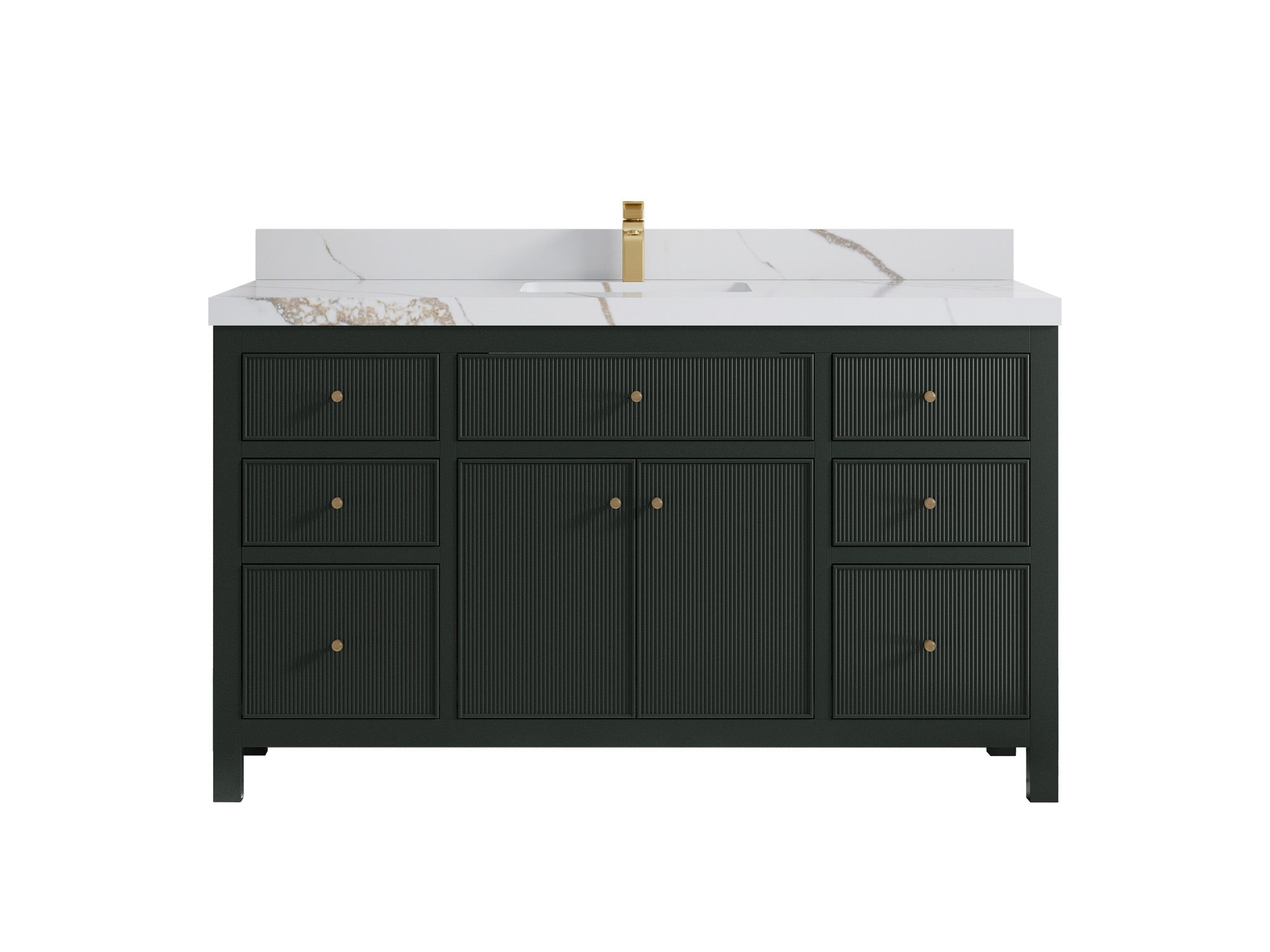 Sonoma 60 in W x 22 in D Free Standing Reeded Single Sink Bathroom Vanity