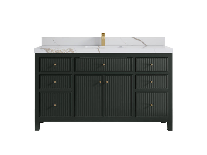 Sonoma 60 in W x 22 in D Free Standing Reeded Single Sink Bathroom Vanity - photo 9