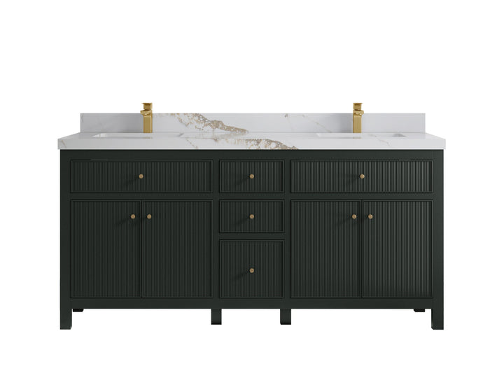 Sonoma 72 in W x 22 in D Free Standing Reeded Double Sink Bathroom Vanity - photo 9