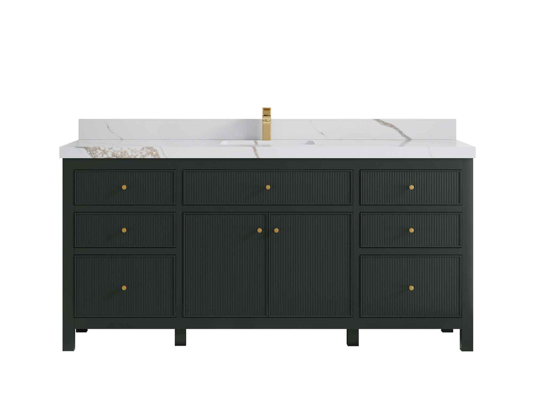 Sonoma 72 in W x 22 in D Free Standing Reeded Single Sink Bathroom Vanity