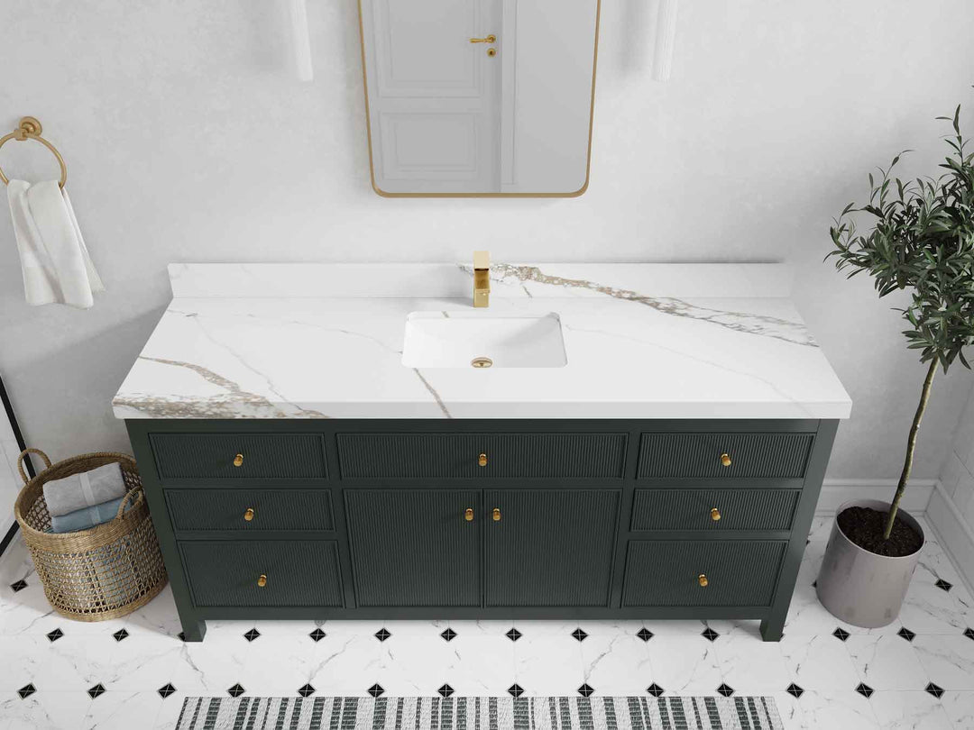 Sonoma 72 in W x 22 in D Free Standing Reeded Single Sink Bathroom Vanity