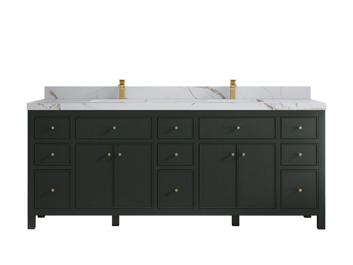 Sonoma 84 in W x 22 in D Free Standing Reeded Double Sink Bathroom Vanity - photo 14