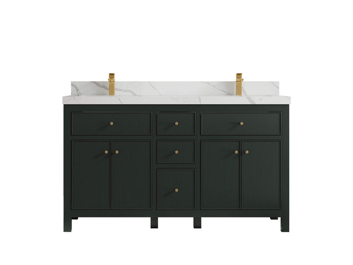 Sonoma 60 in W x 22 in D Free Standing Reeded Double Sink Bathroom Vanity - photo 10