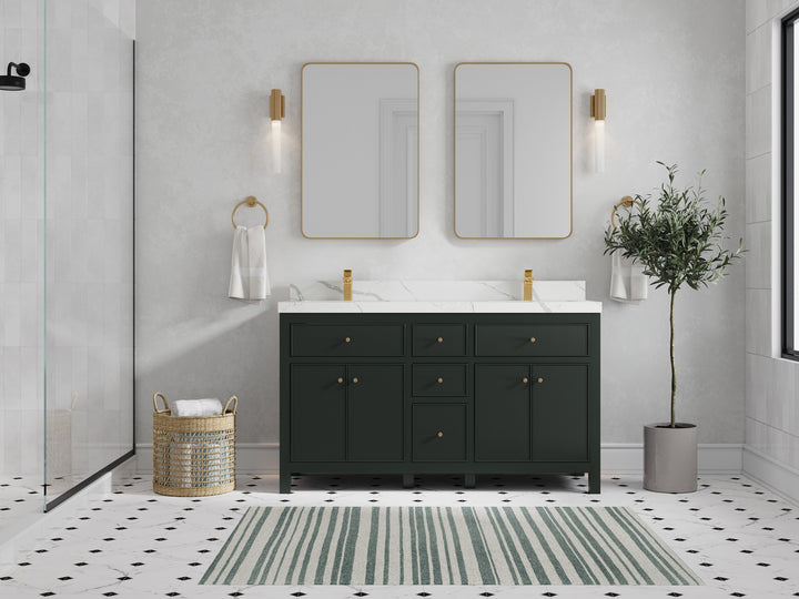 Sonoma 60 in W x 22 in D Free Standing Reeded Double Sink Bathroom Vanity - photo 4