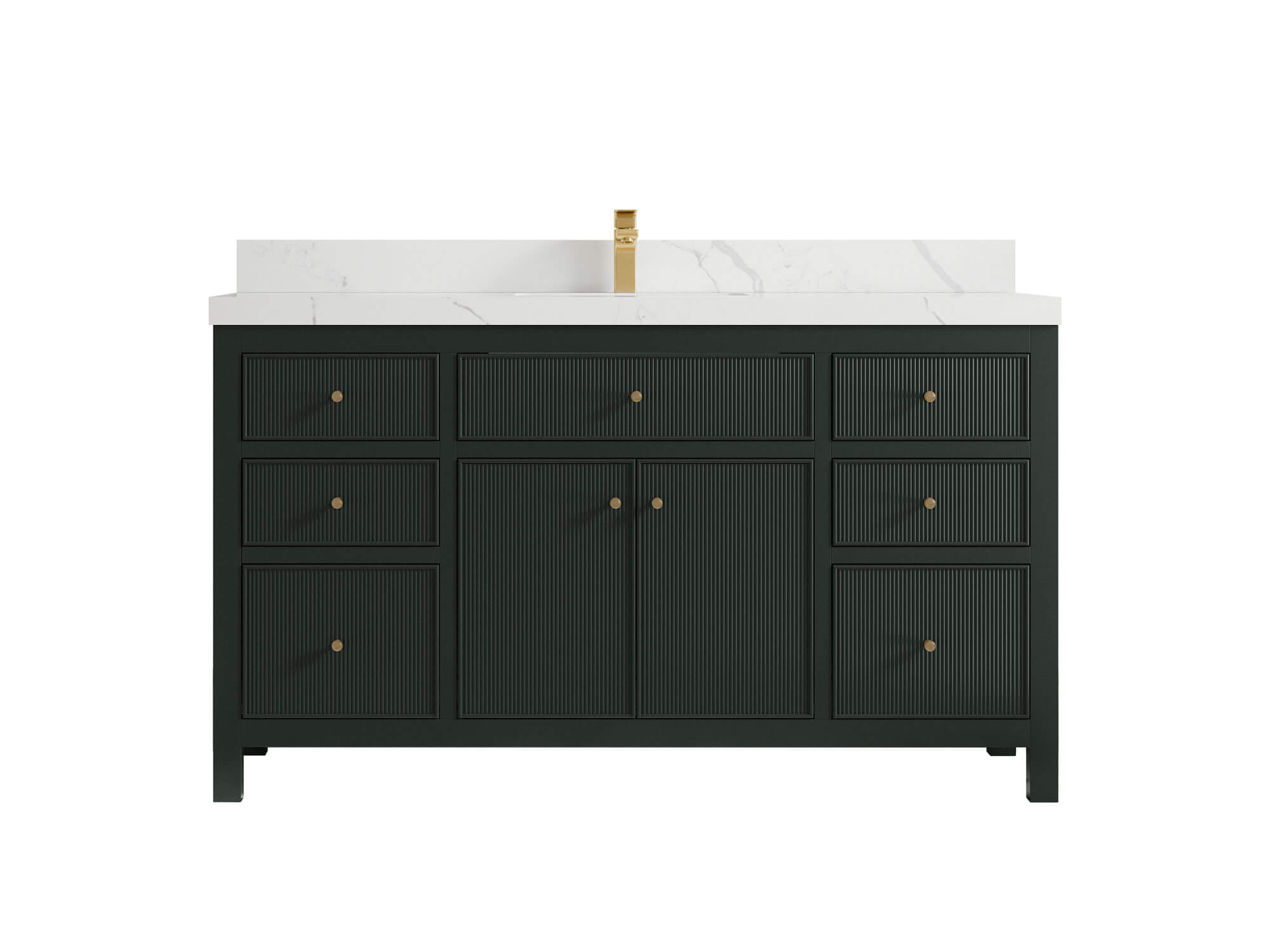 Sonoma 60 in W x 22 in D Free Standing Reeded Single Sink Bathroom Vanity