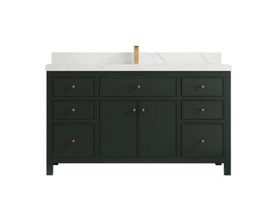 Sonoma 60 in W x 22 in D Free Standing Reeded Single Sink Bathroom Vanity
