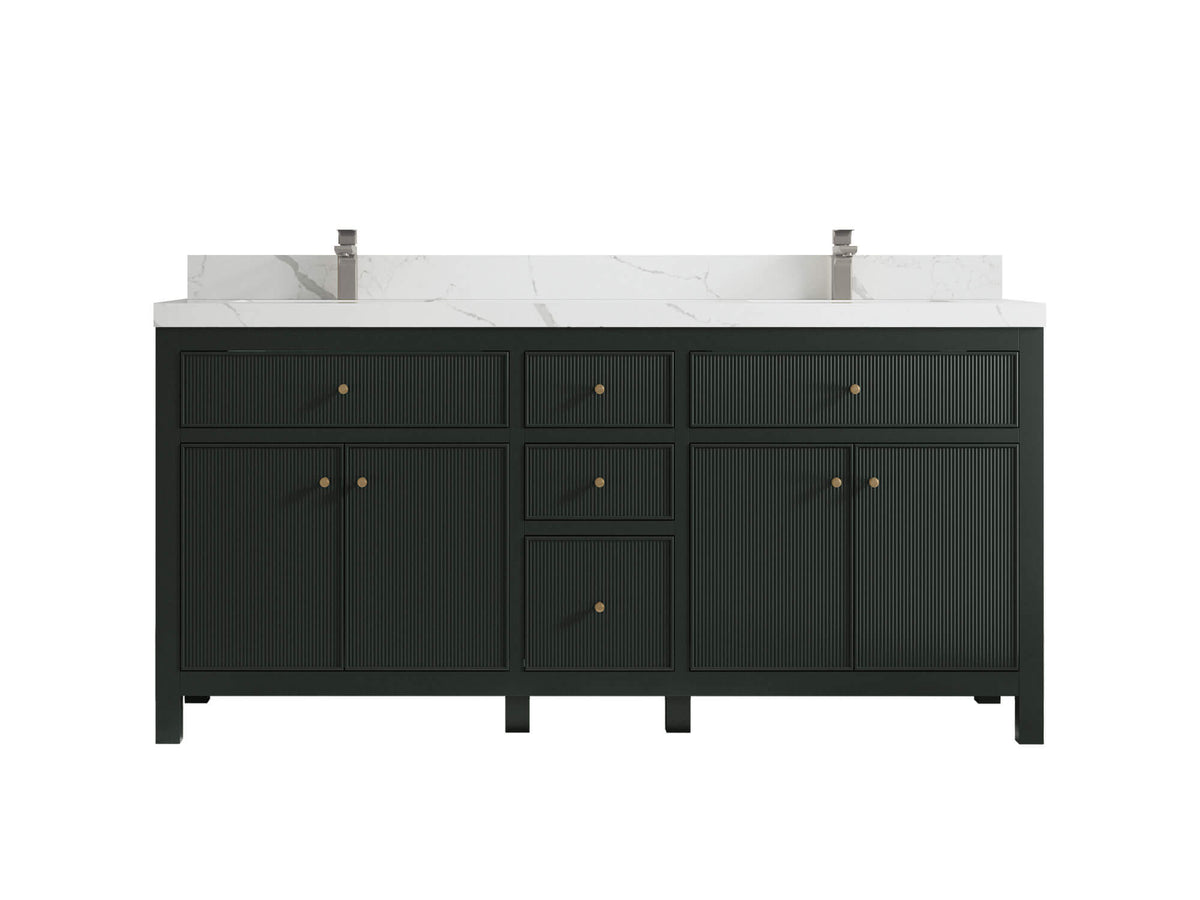 Sonoma 72 in W x 22 in D Free Standing Reeded Double Sink Bathroom Vanity
