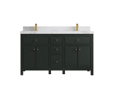 Sonoma 60 in W x 22 in D Free Standing Reeded Double Sink Bathroom Vanity