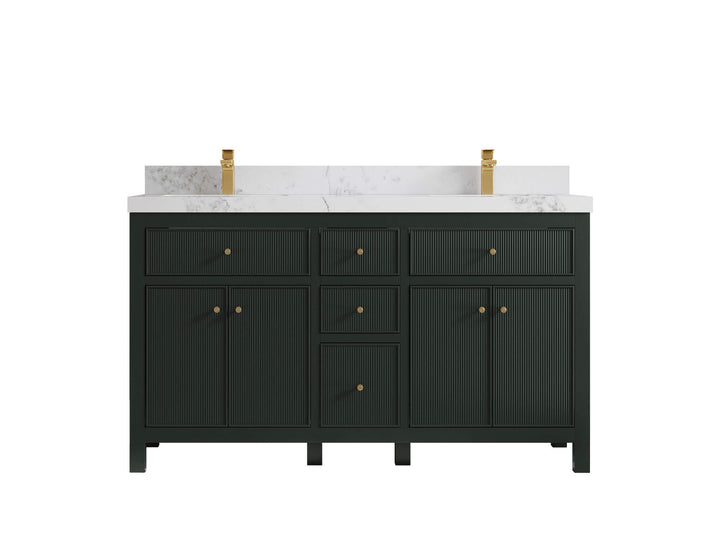 Sonoma 60 in W x 22 in D Free Standing Reeded Double Sink Bathroom Vanity - photo 11