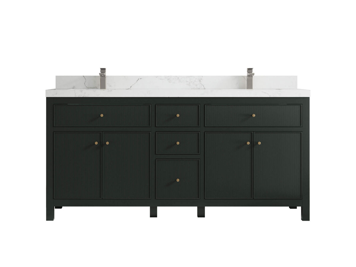 Sonoma 72 in W x 22 in D Free Standing Reeded Double Sink Bathroom Vanity