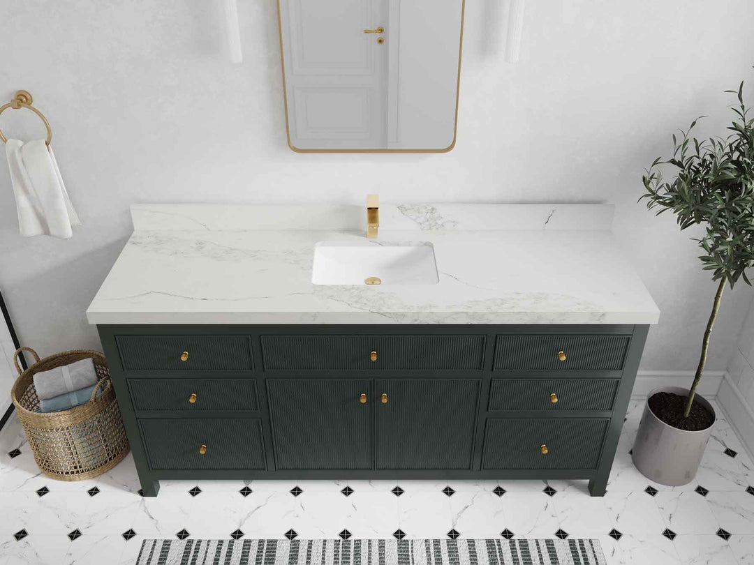 Sonoma 72 in W x 22 in D Free Standing Reeded Single Sink Bathroom Vanity