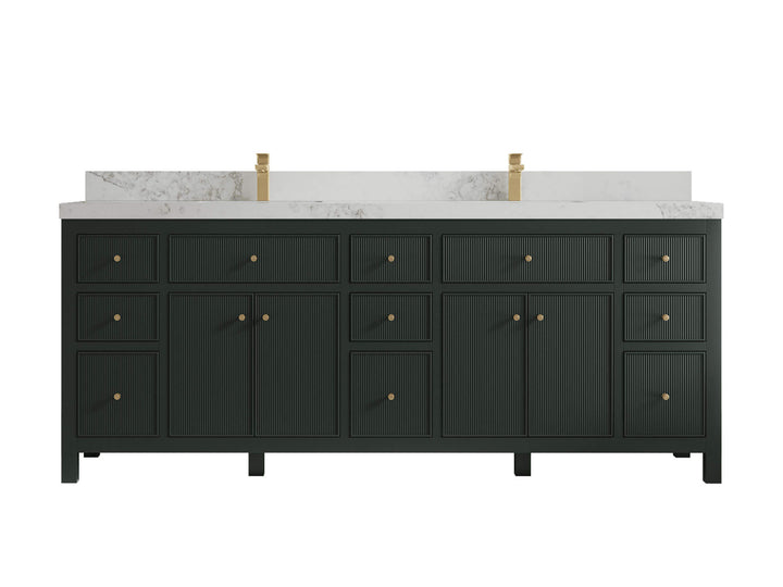 Sonoma 84 in W x 22 in D Free Standing Reeded Double Sink Bathroom Vanity - photo 16