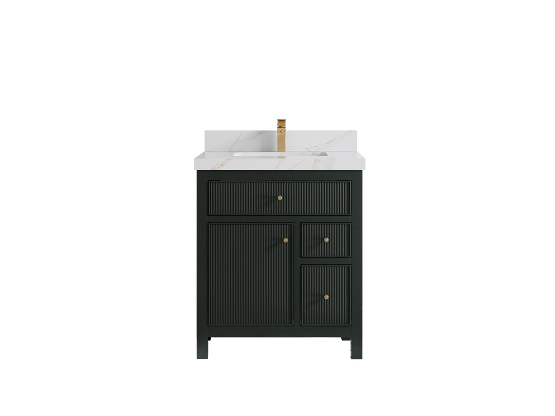 Sonoma 30 in W x 22 in D Reeded Free Standing Single Sink Bathroom Vanity | 
              
                Dark Forest Green
                
                  
             - SON-CAB-DGN-29 - photo №10