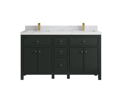 Sonoma 60 in W x 22 in D Free Standing Reeded Double Sink Bathroom Vanity