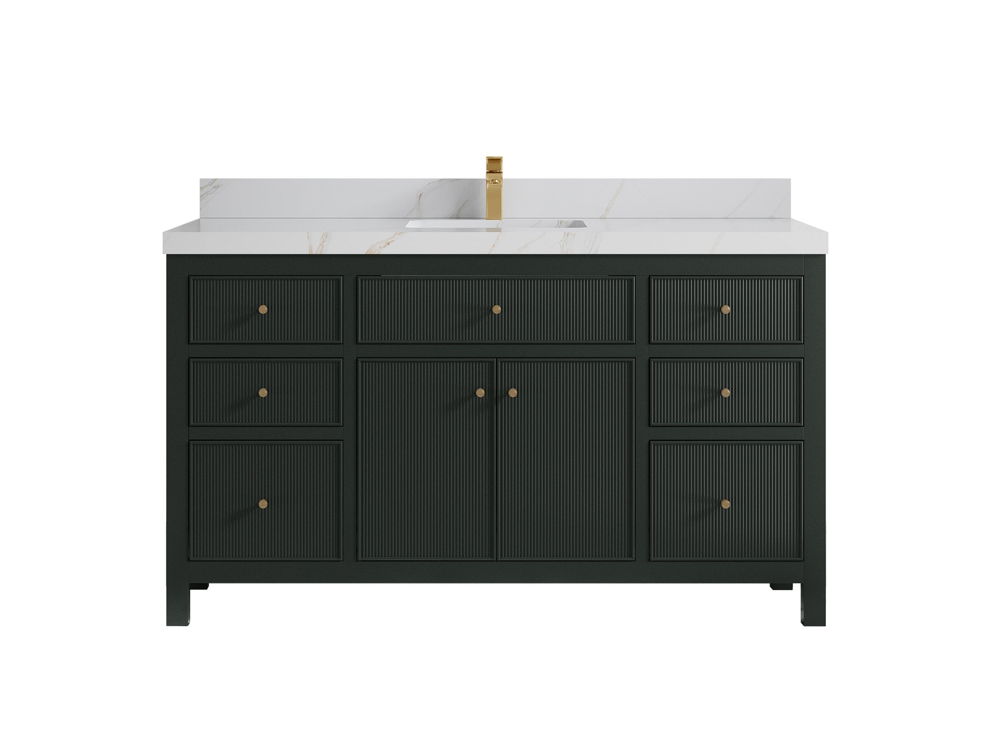 Sonoma 60 in W x 22 in D Free Standing Reeded Single Sink Bathroom Vanity
