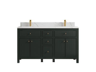 Sonoma 60 in W x 22 in D Free Standing Reeded Double Sink Bathroom Vanity