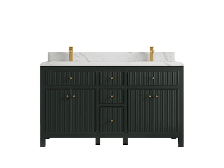 Sonoma 60 in W x 22 in D Free Standing Reeded Double Sink Bathroom Vanity - photo 15