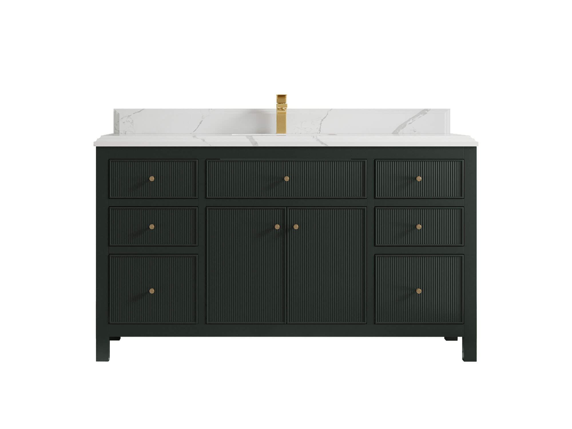 Sonoma 60 in W x 22 in D Free Standing Reeded Single Sink Bathroom Vanity