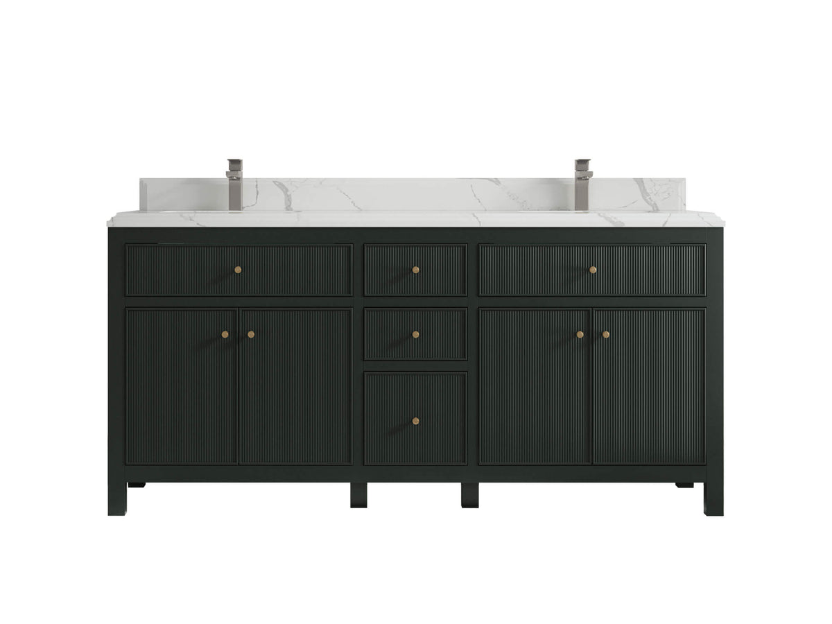 Sonoma 72 in W x 22 in D Free Standing Reeded Double Sink Bathroom Vanity
