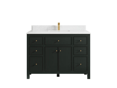 Sonoma 48 in. W x 22 in. D Single Sink Bathroom Vanity in Dark Forest Green with Double Cove Edge 1.5 in Empira White Quartz Countertop
