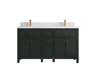 Sonoma 60 in W x 22 in D Free Standing Reeded Double Sink Bathroom Vanity