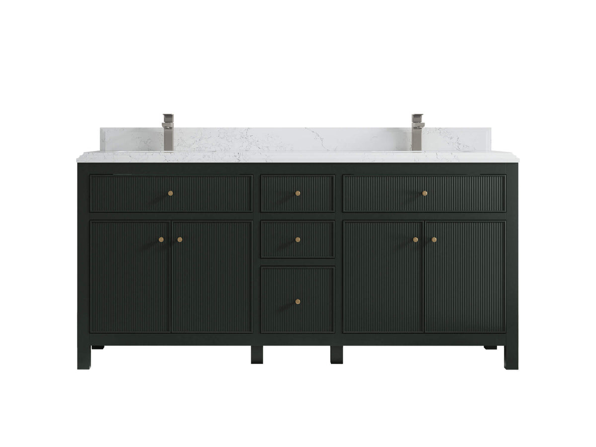 Sonoma 72 in W x 22 in D Free Standing Reeded Double Sink Bathroom Vanity