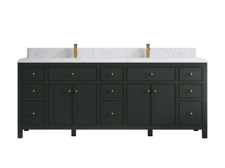 Sonoma 84 in W x 22 in D Free Standing Reeded Double Sink Bathroom Vanity - photo 21
