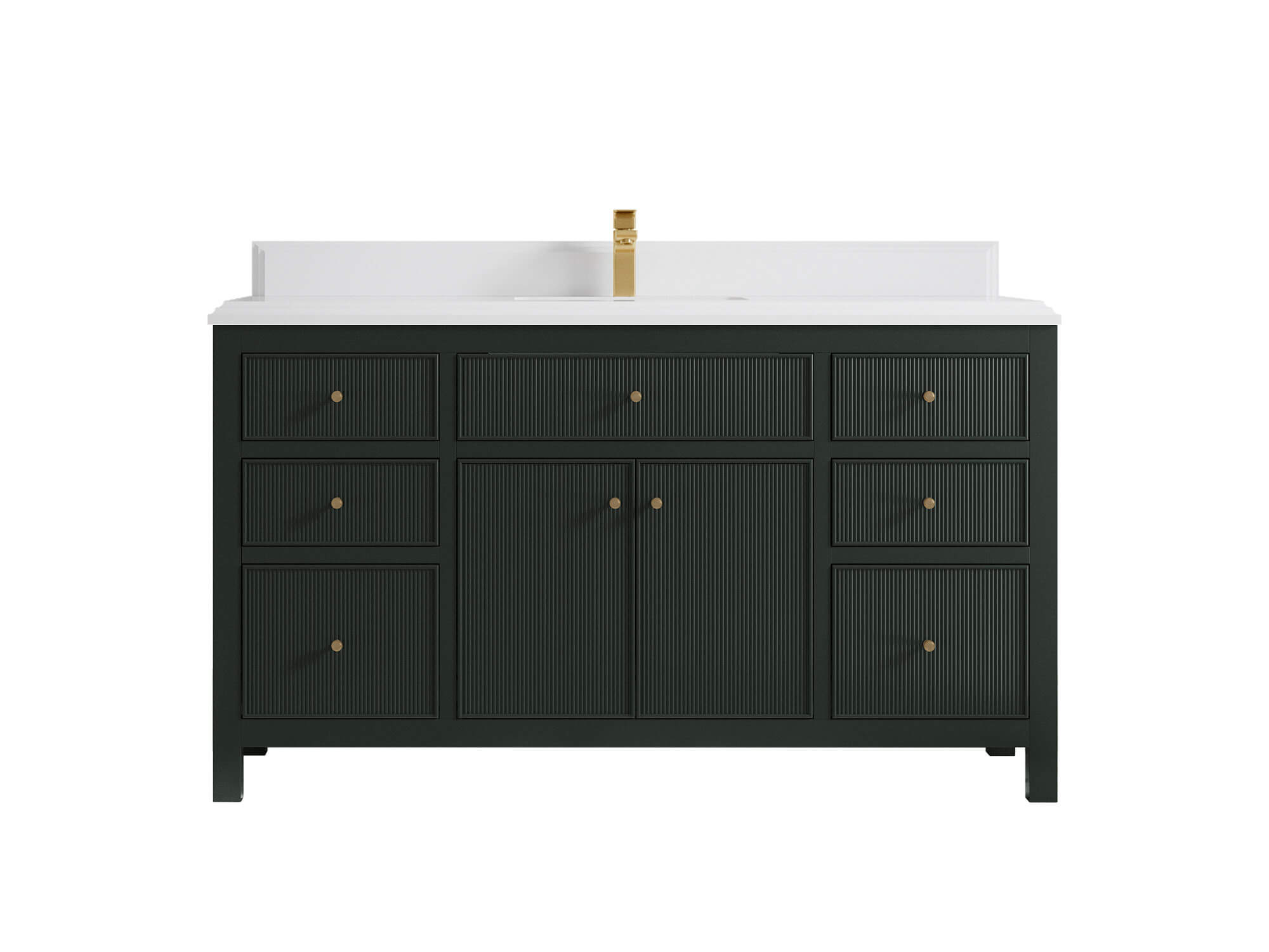 Sonoma 60 in W x 22 in D Free Standing Reeded Single Sink Bathroom Vanity