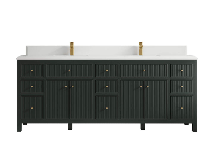 Sonoma 84 in W x 22 in D Free Standing Reeded Double Sink Bathroom Vanity - photo 22