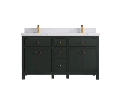 Sonoma 60 in W x 22 in D Free Standing Reeded Double Sink Bathroom Vanity