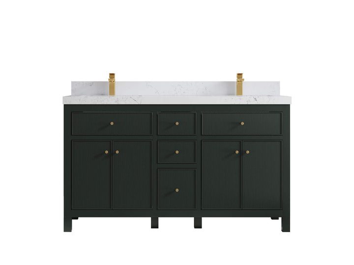 Sonoma 60 in W x 22 in D Free Standing Reeded Double Sink Bathroom Vanity - photo 18