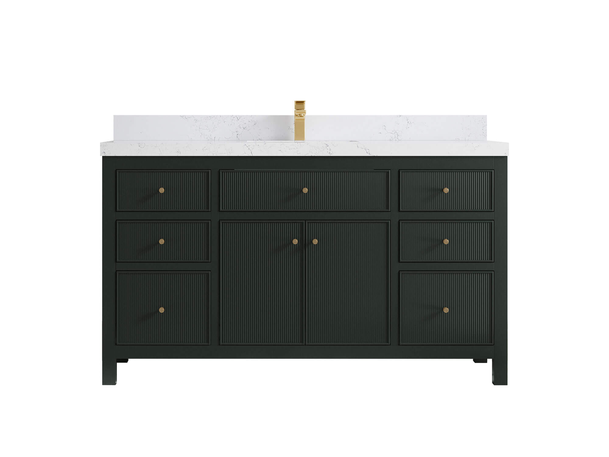 Sonoma 60 in W x 22 in D Free Standing Reeded Single Sink Bathroom Vanity