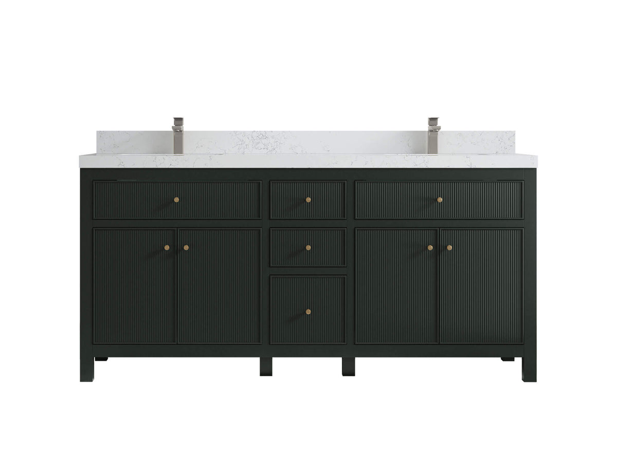 Sonoma 72 in W x 22 in D Free Standing Reeded Double Sink Bathroom Vanity