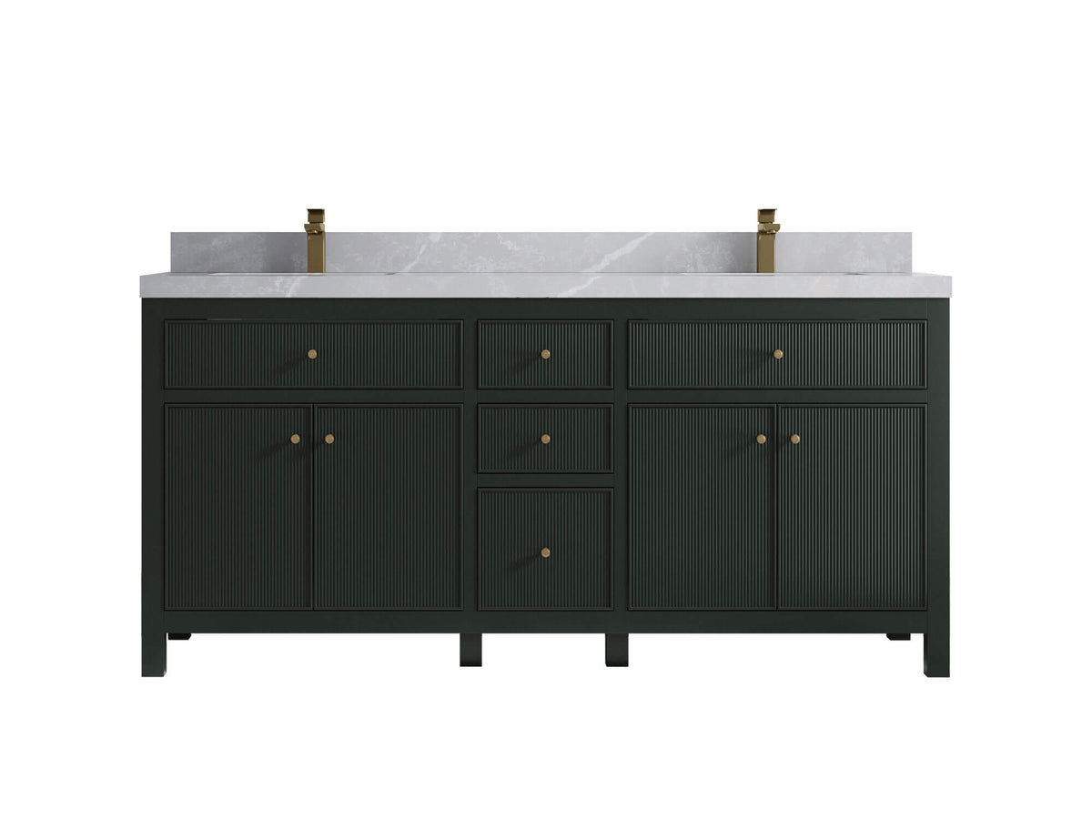 Sonoma 72 in W x 22 in D Free Standing Reeded Double Sink Bathroom Vanity
