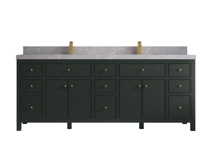 Sonoma 84 in W x 22 in D Free Standing Reeded Double Sink Bathroom Vanity - photo 24