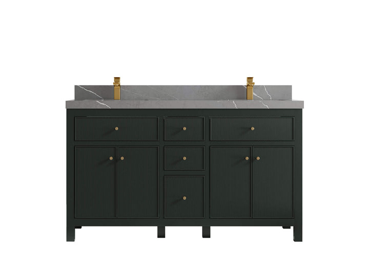 Sonoma 60 in W x 22 in D Free Standing Reeded Double Sink Bathroom Vanity - photo 20