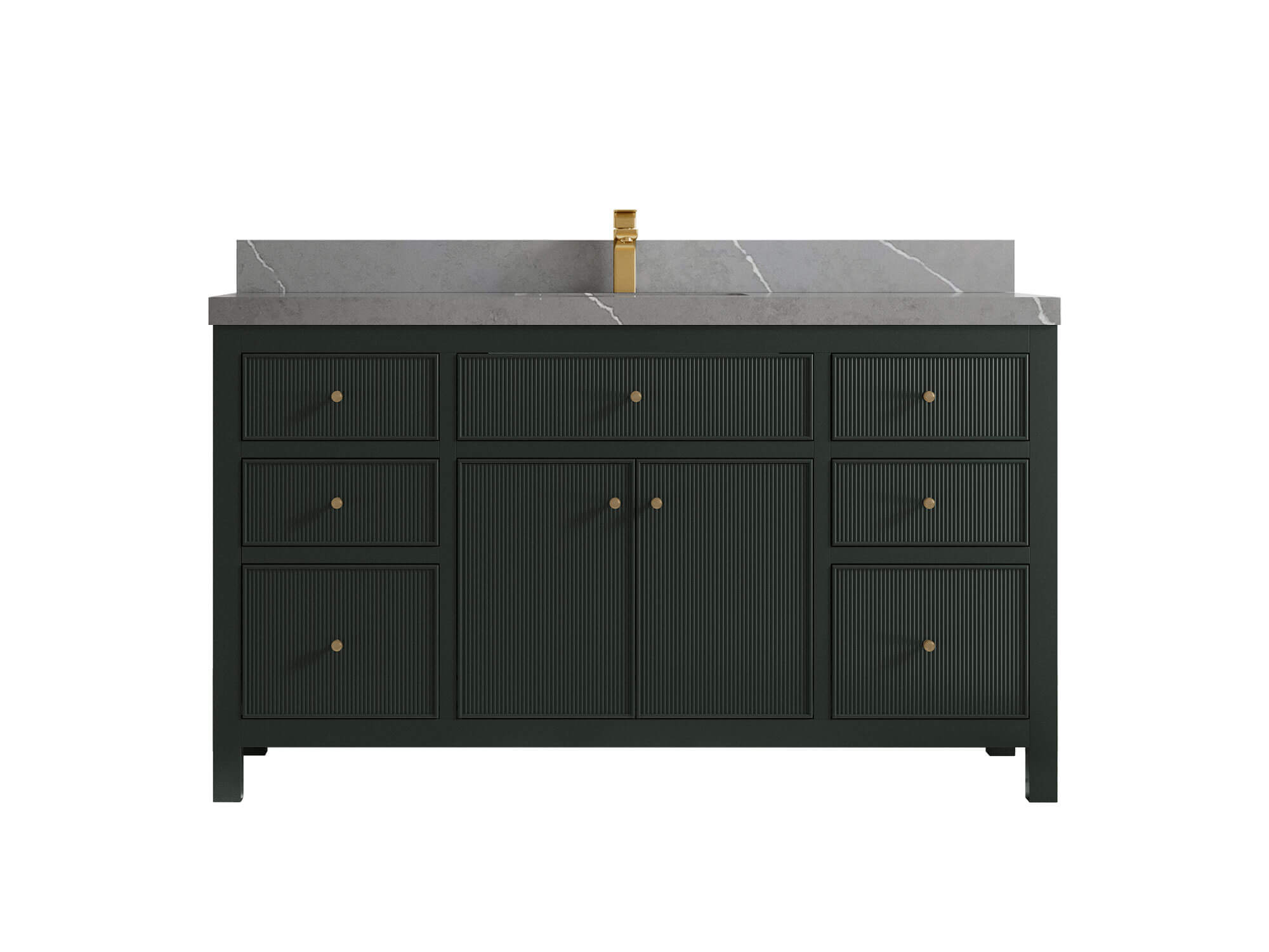 Sonoma 60 in W x 22 in D Free Standing Reeded Single Sink Bathroom Vanity