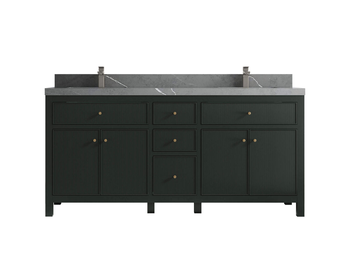 Sonoma 72 in W x 22 in D Free Standing Reeded Double Sink Bathroom Vanity