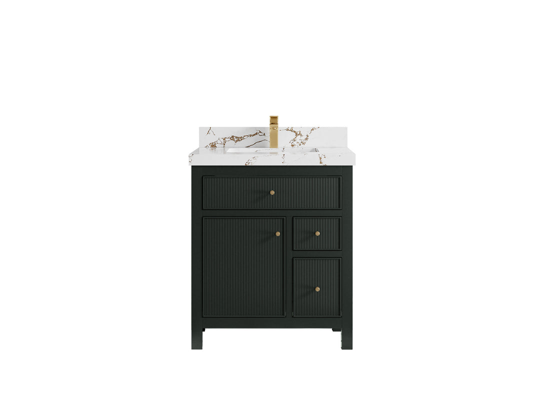 Sonoma 30 in W x 22 in D Reeded Free Standing Single Sink Bathroom Vanity | 
              
                Dark Forest Green
                
                  
             - SON-CAB-DGN-29 - photo №19