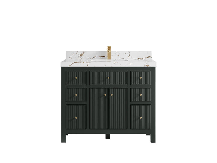 Sonoma 42 in W x 22 in D Free Standing Reeded Single Sink Bathroom Vanity - photo 21