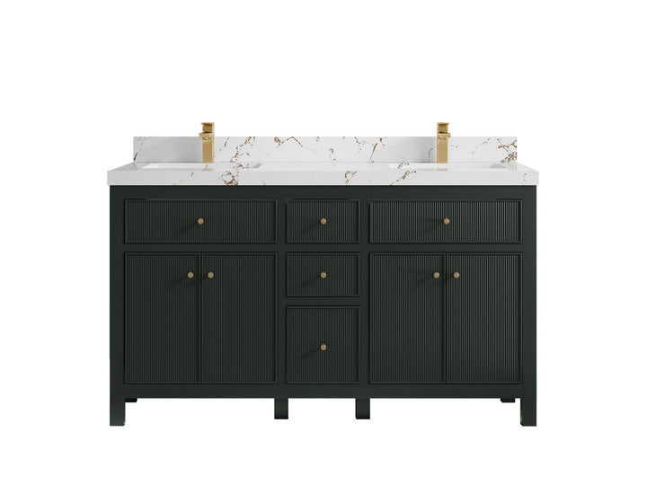 Sonoma 60 in W x 22 in D Free Standing Reeded Double Sink Bathroom Vanity - photo 21