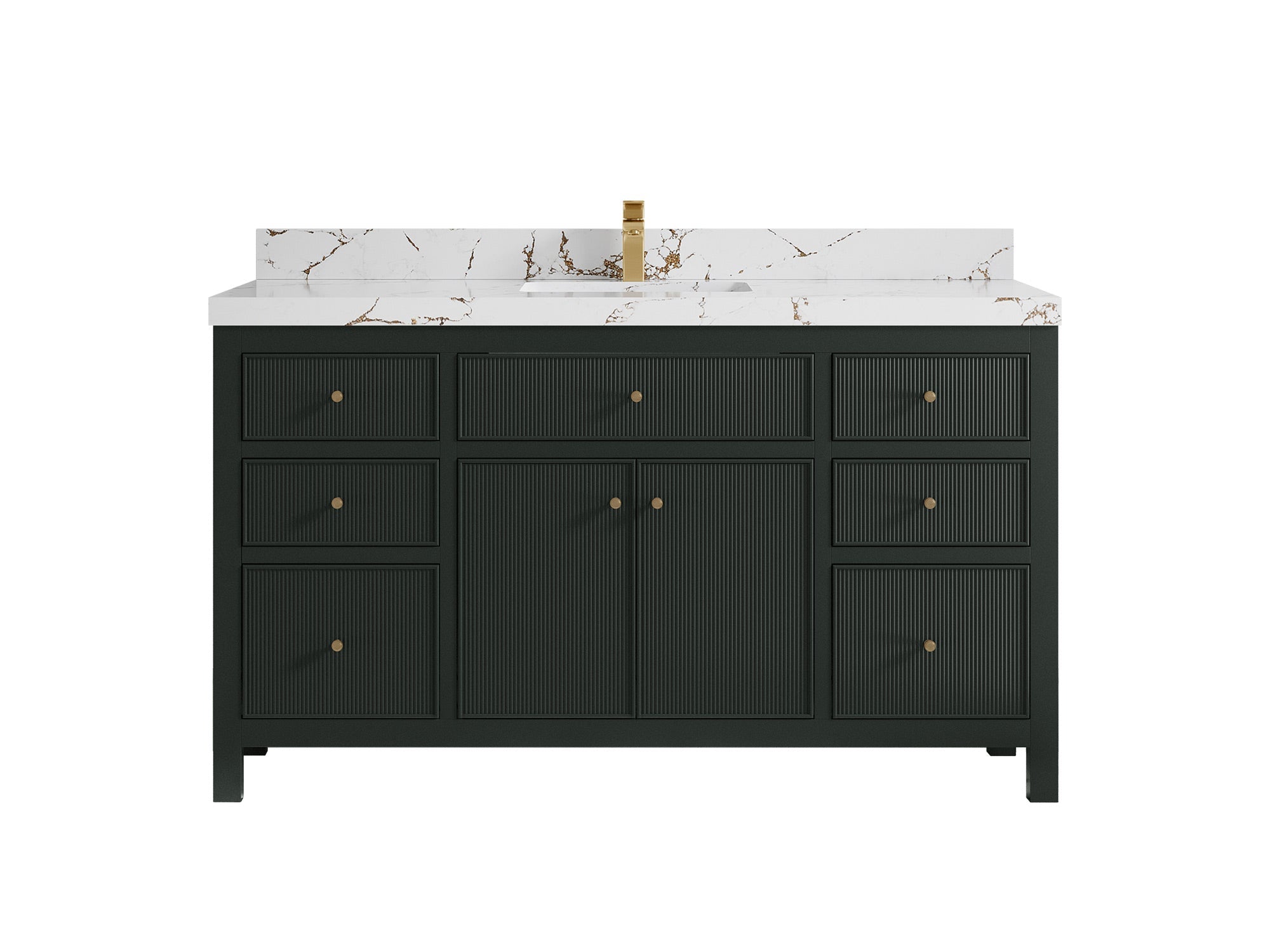 Sonoma 60 in W x 22 in D Free Standing Reeded Single Sink Bathroom Vanity