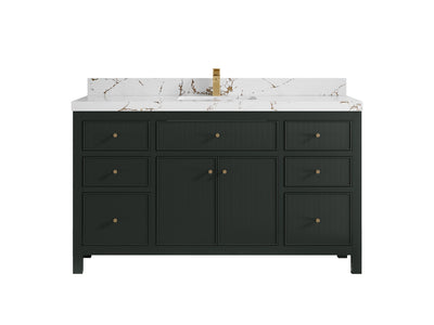 Sonoma 60 in W x 22 in D Free Standing Reeded Single Sink Bathroom Vanity